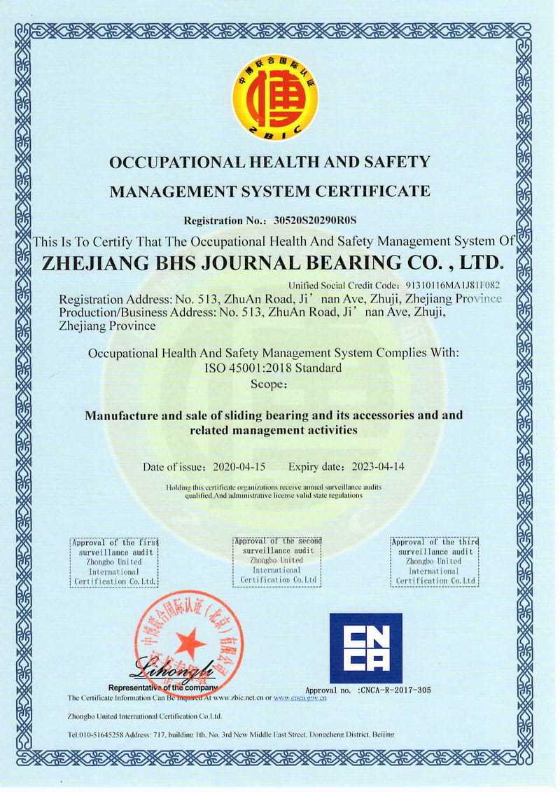 Certificat ISO 45001-20018